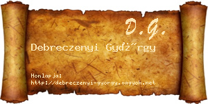 Debreczenyi György névjegykártya