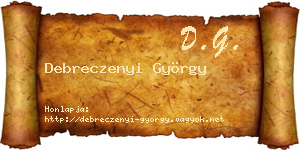 Debreczenyi György névjegykártya